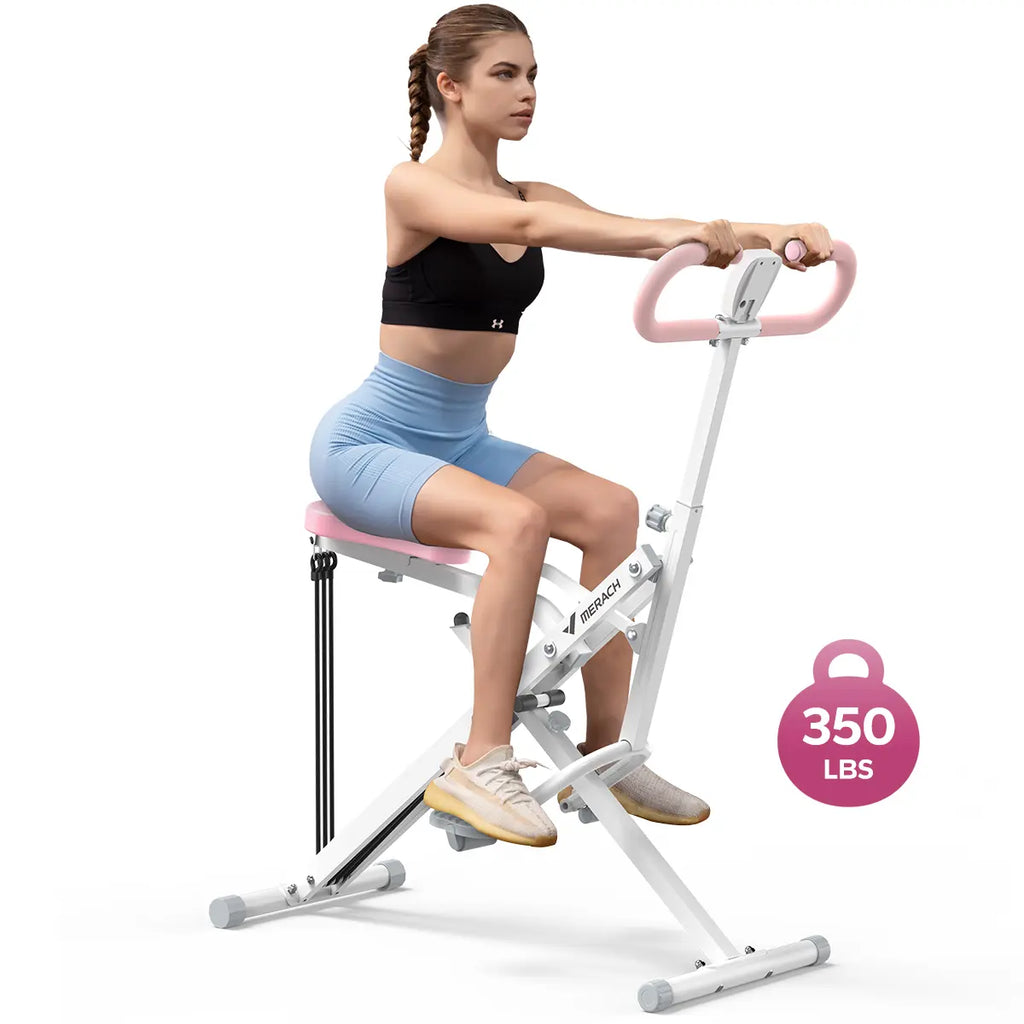 2-in-1 Squat & Rowing Workout Machine｜Adjustable Resistance with LCD Monitor, 350LBS Max Load