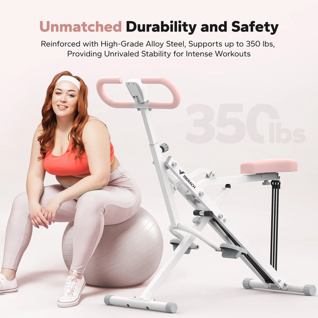 2-in-1 Squat & Rowing Workout Machine｜Adjustable Resistance with LCD Monitor, 350LBS Max Load