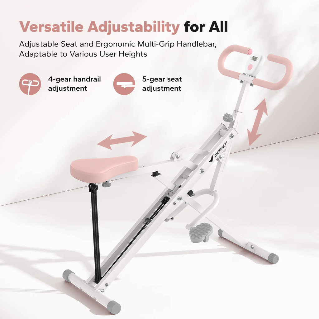 2-in-1 Squat & Rowing Workout Machine｜Adjustable Resistance with LCD Monitor, 350LBS Max Load