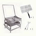 360° Rotatable Flip BBQ Grill, Portable Foldable Stainless Steel Outdoor Camping Picnic Grill