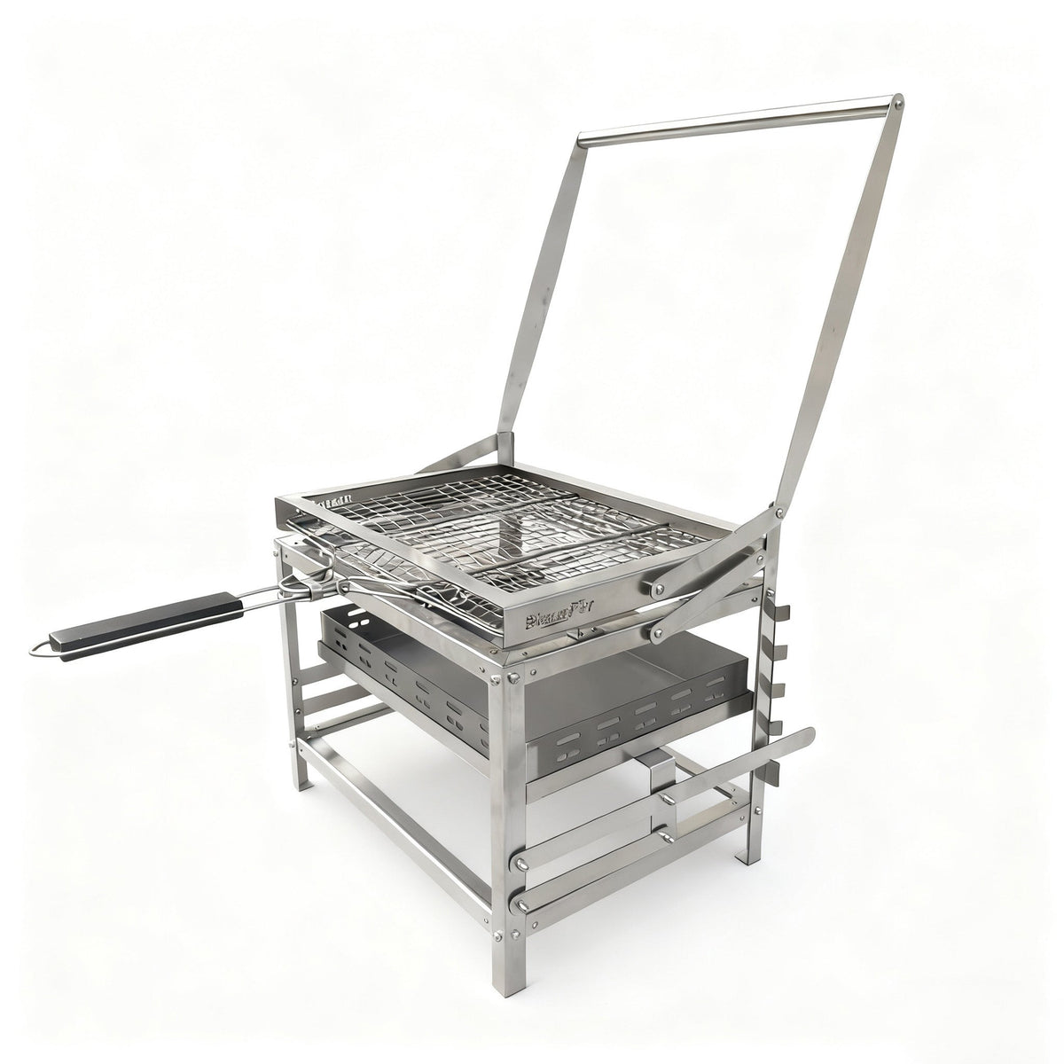 360° Rotatable Flip BBQ Grill, Portable Foldable Stainless Steel Outdoor Camping Picnic Grill