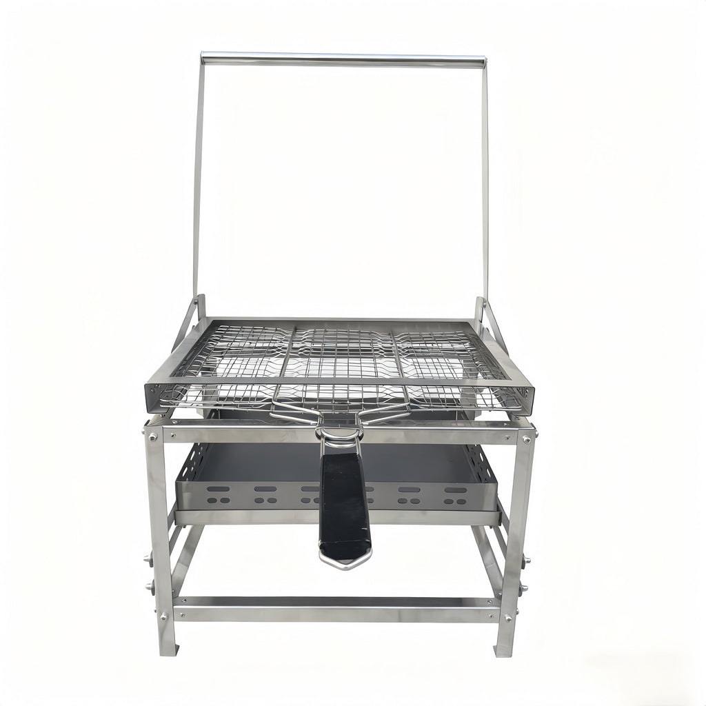 360° Rotatable Flip BBQ Grill, Portable Foldable Stainless Steel Outdoor Camping Picnic Grill