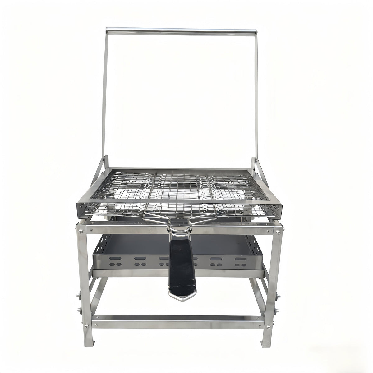 360° Rotatable Flip BBQ Grill, Portable Foldable Stainless Steel Outdoor Camping Picnic Grill