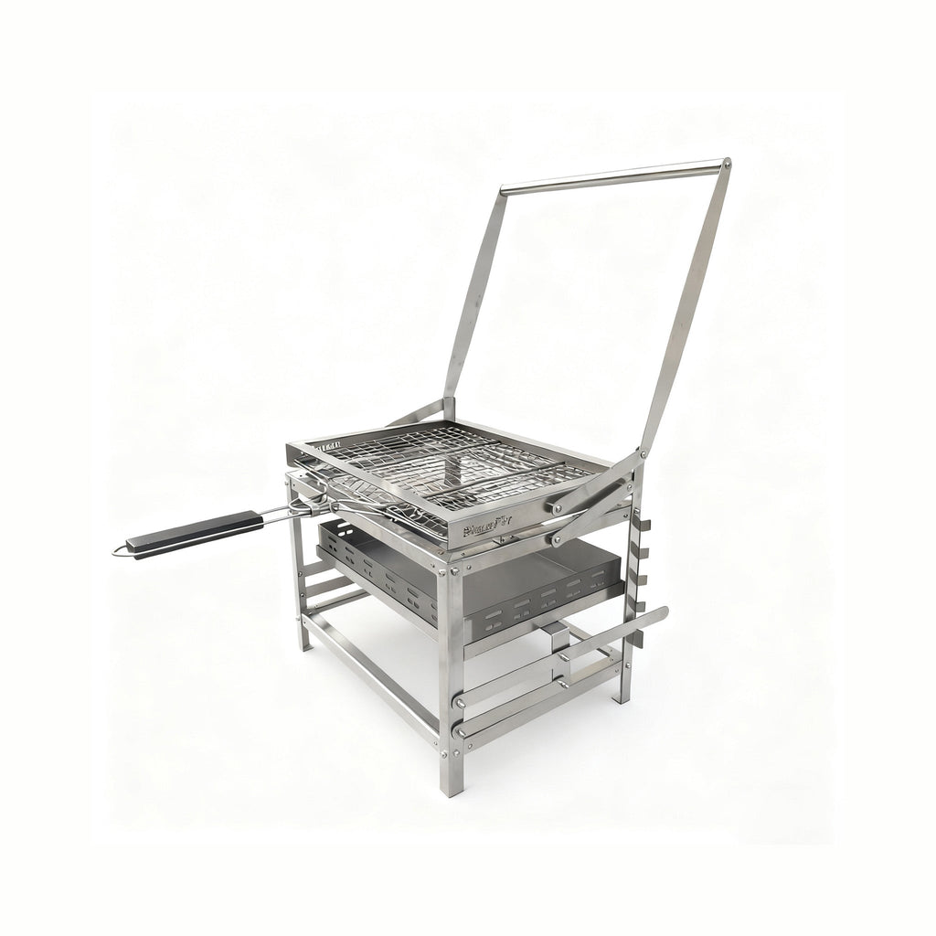 360° Rotatable Flip BBQ Grill, Portable Foldable Stainless Steel Outdoor Camping Picnic Grill