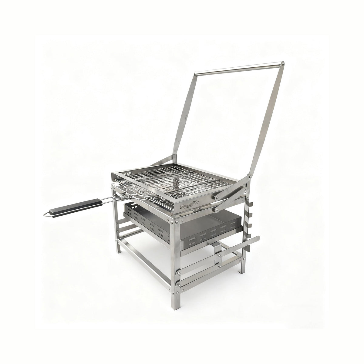 360° Rotatable Flip BBQ Grill, Portable Foldable Stainless Steel Outdoor Camping Picnic Grill